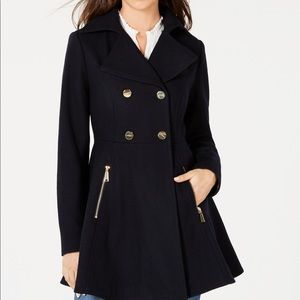 New! Skirted peacoat size L